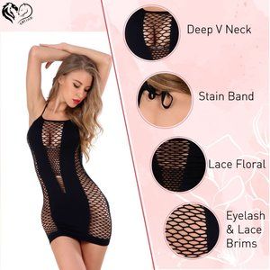 Lace Babydolls Sets - Low Cut Chemise Lingerie